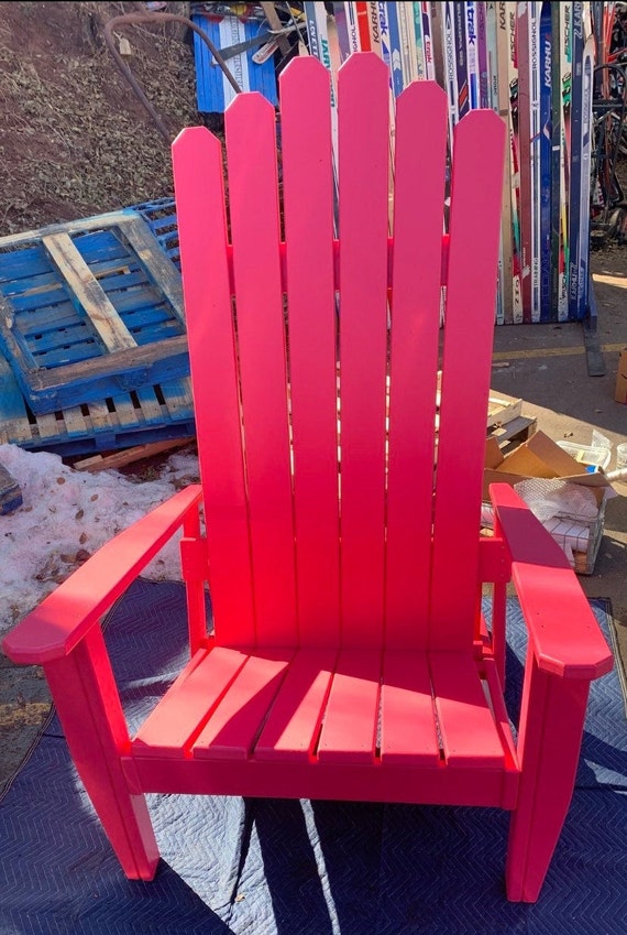Solid Color any Color Giant Adirondack Chair, Wood Ski Chair