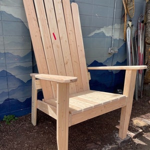 Giant Natural Wood Adirondack Chair, Unpainted, XXL 7 ft