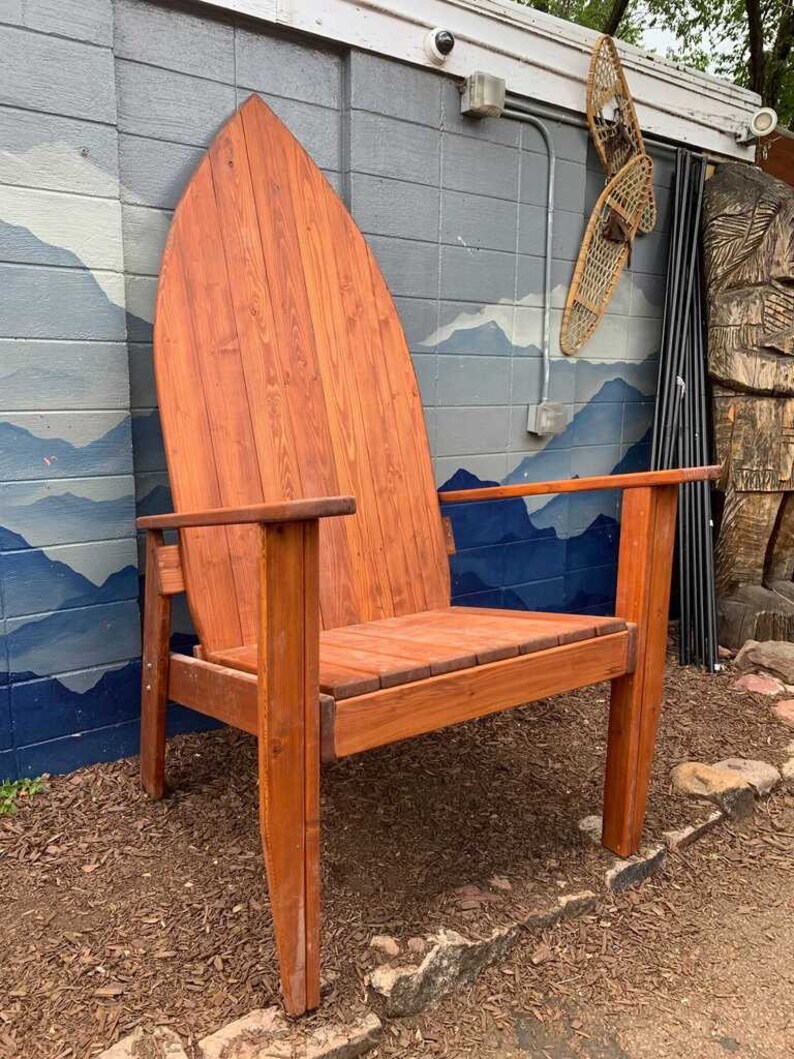 Custom Surf Board Chair Stained Any Color Adirondack Chair Etsy