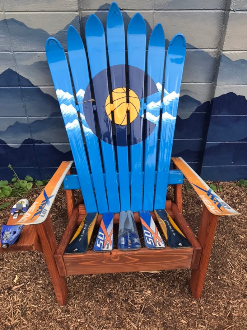 Denver CO Adirondack Chairs His and Her Patio Chairs Set of 2 Colorado Basketball Ski Chairs College Grad Gifts Basketball Lover Gift
