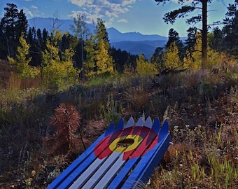 Hand Painted Colorado Flag Cornhole Board Set (NO BAGS)