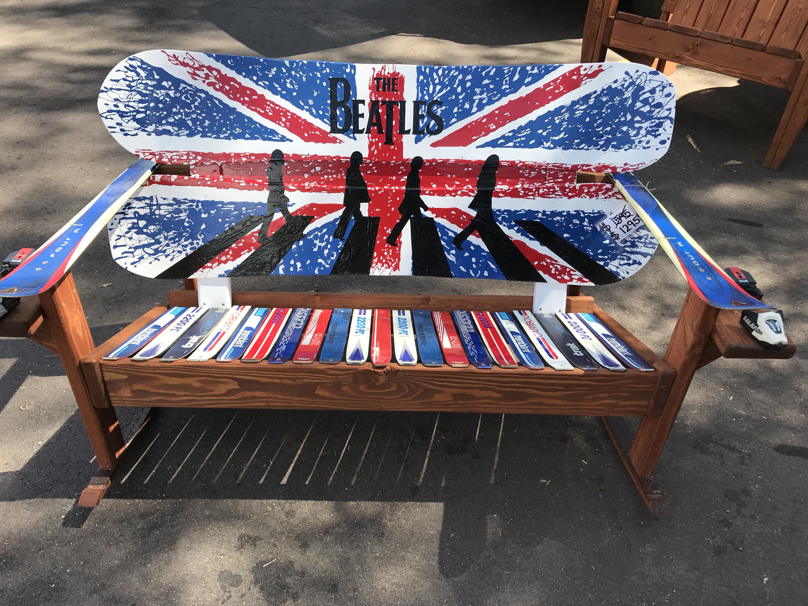 Union Jack Beatles Abbey Road Ski Rocking Bench, Hand-painted - Etsy