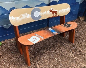 BURTON ベンチ 木製 非売品 販促品 Hand-Painted Moose Snowboard Bench, Repurposed Ski Bench - Etsy 日本