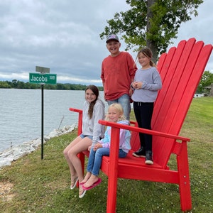 Solid Color Any Color Giant Adirondack Chair, Wood Ski Chair, Custom Stained 6' OR 7' 72 OR 84 Tall Giant Oversized XXL chair zdjęcie 3