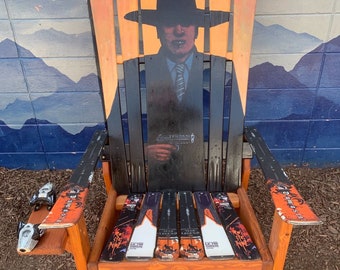 Josie Escalido's Daydream "Jimmy the Outlaw" Western Hybrid Ski/Snowboard chair, desert art, Cowboy, Western, mountains, repurposed