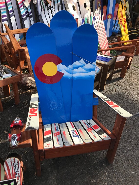 Adirondack Chair Snowboard Chairs Colorado Mountains Mural Etsy