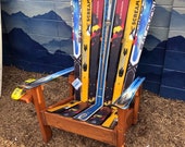 Ultra Premium Adirondack Ski Chair, Request your favorite colors or ski brands, custom Adirondack Chair, Recycled Ski Chair, ski chairs