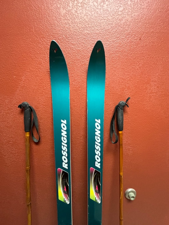 Rossignol 4S Kevlar Skis Wall Art Decor, Refurbished Antique Skis