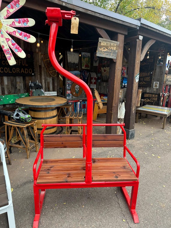 Original Repurposed Whistler BC 2-person Ski Chairlift Bench