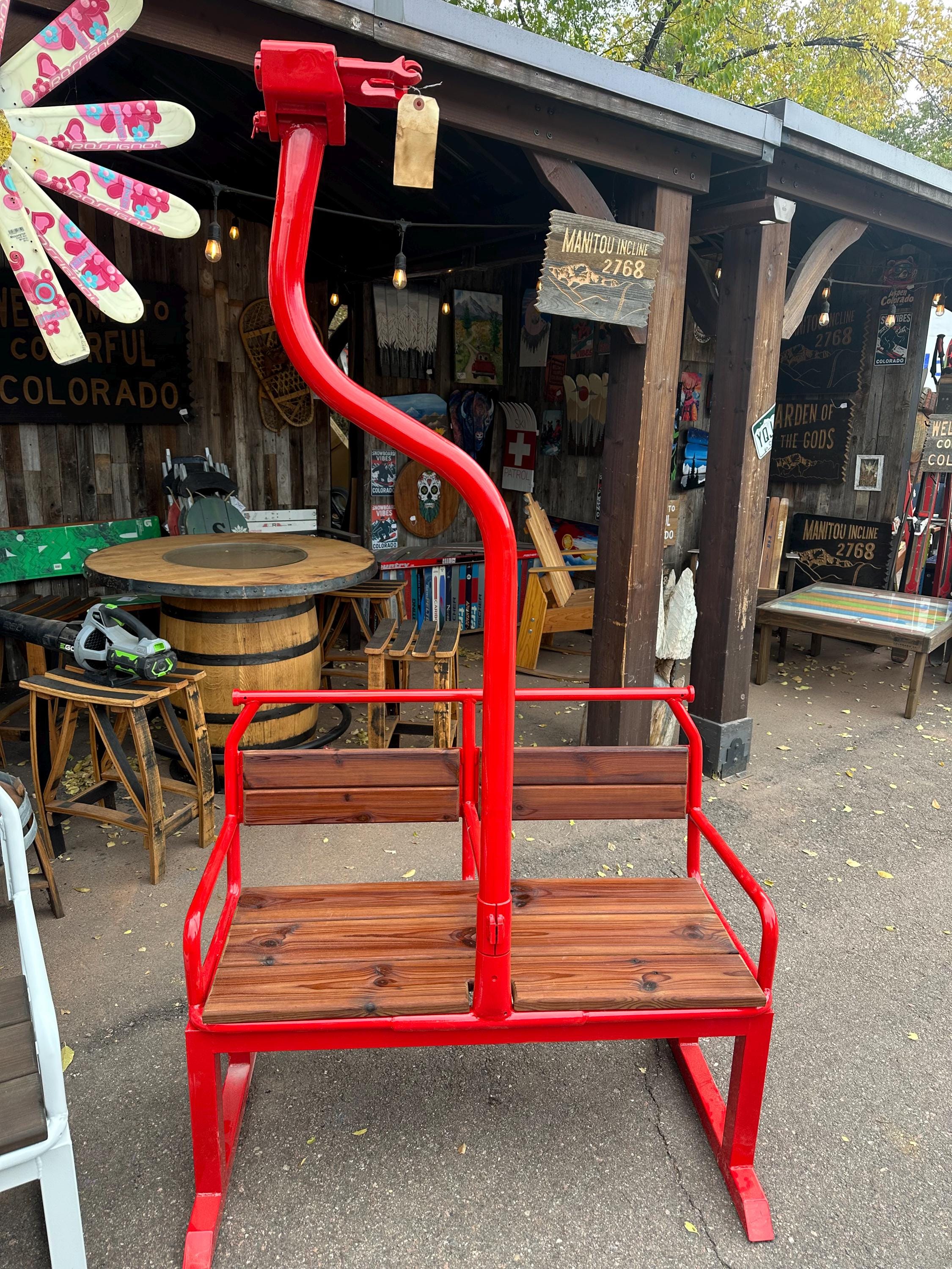 Original Repurposed Whistler BC 2-person Ski Chairlift Bench