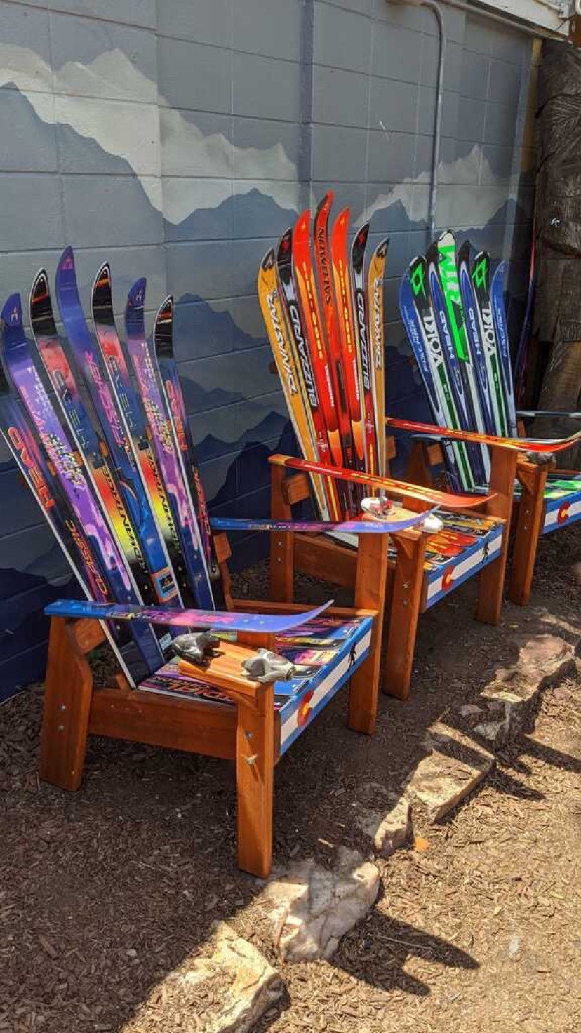 Recycled Ski Chair Set of 3 – Douglas Fir, Colorado Flag - Etsy