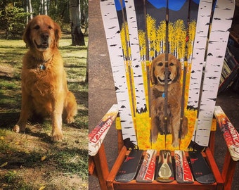 Golden Retriever Adirondack Ski Chair