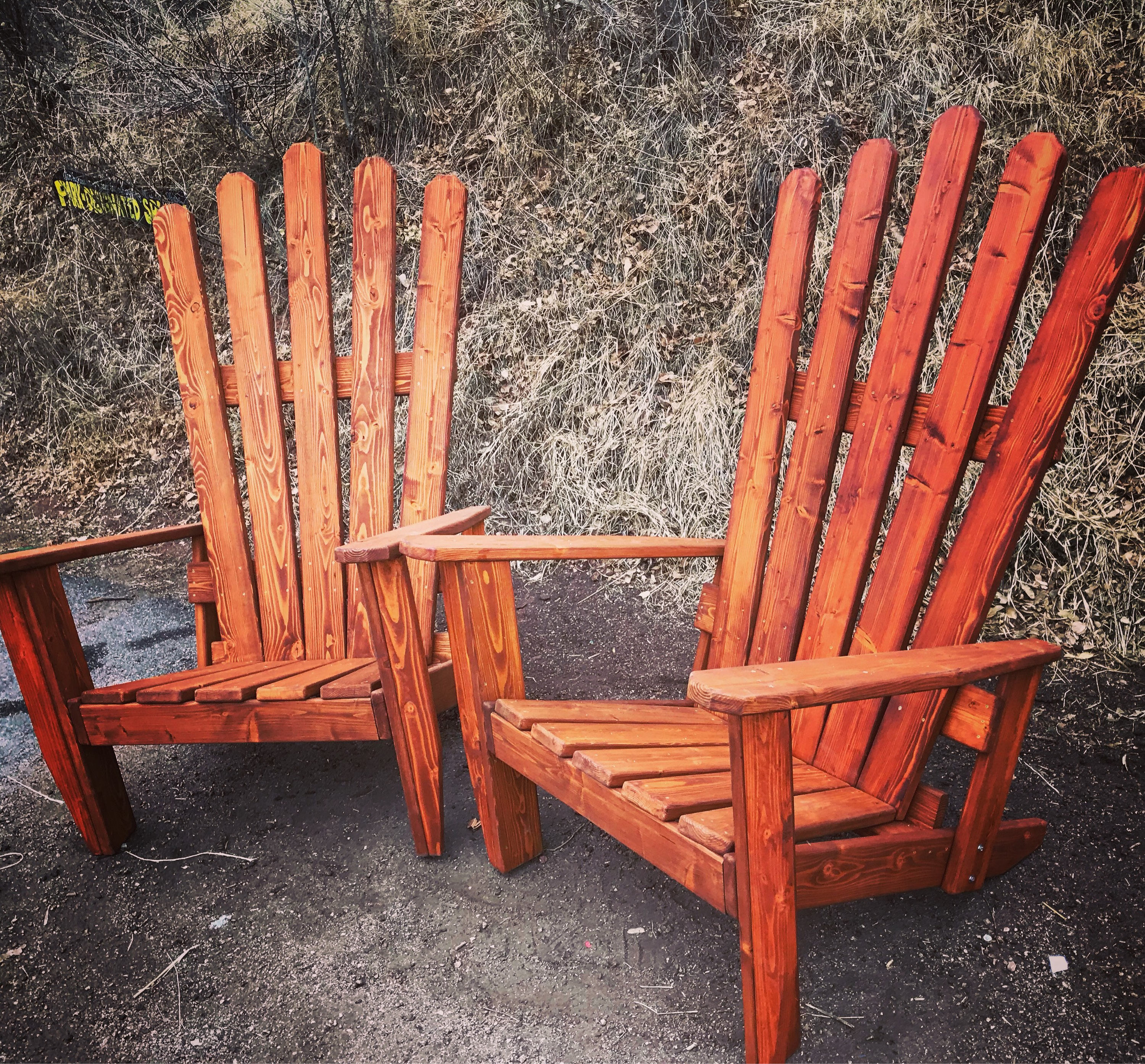Custom Redwood Stained Any Color Adirondack Chair Oversized Chair