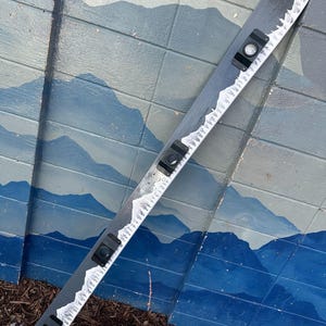 Hand Painted &quot;Grey Mountain Mural Party ski&quot;  Ski w/ Universal Drink Glass Bindings, not a wooden replica of a ski, the real deal, party ski