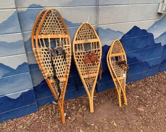 Antique Wooden Snowshoes, Rustic Mountain Decor, rustic chic, ski lodge