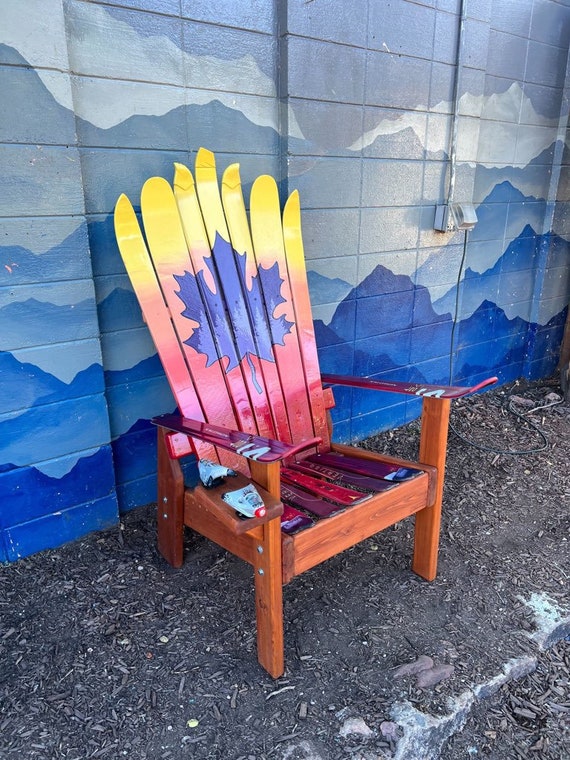 Canadian Maple Leaf Fall Chair Painted Colorado Aspen Leaf Chair