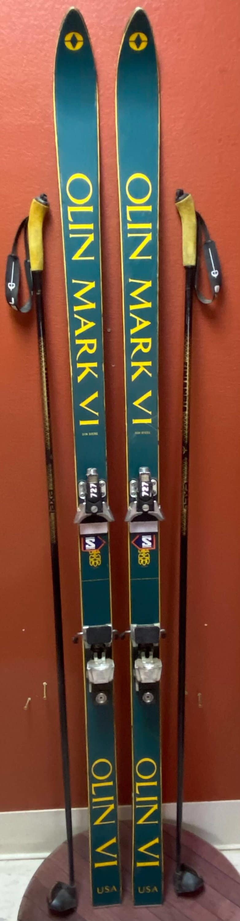 Vintage Olin Mark 6 Skis With Poles, Refurbished Wall Art Set - Etsy