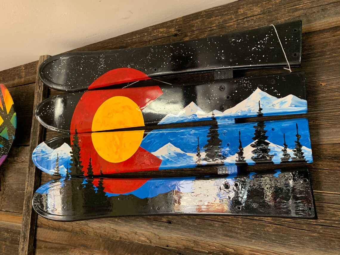 Colorado Mountain Wall Night Mural CO Mountain Wall Flag Art | Etsy