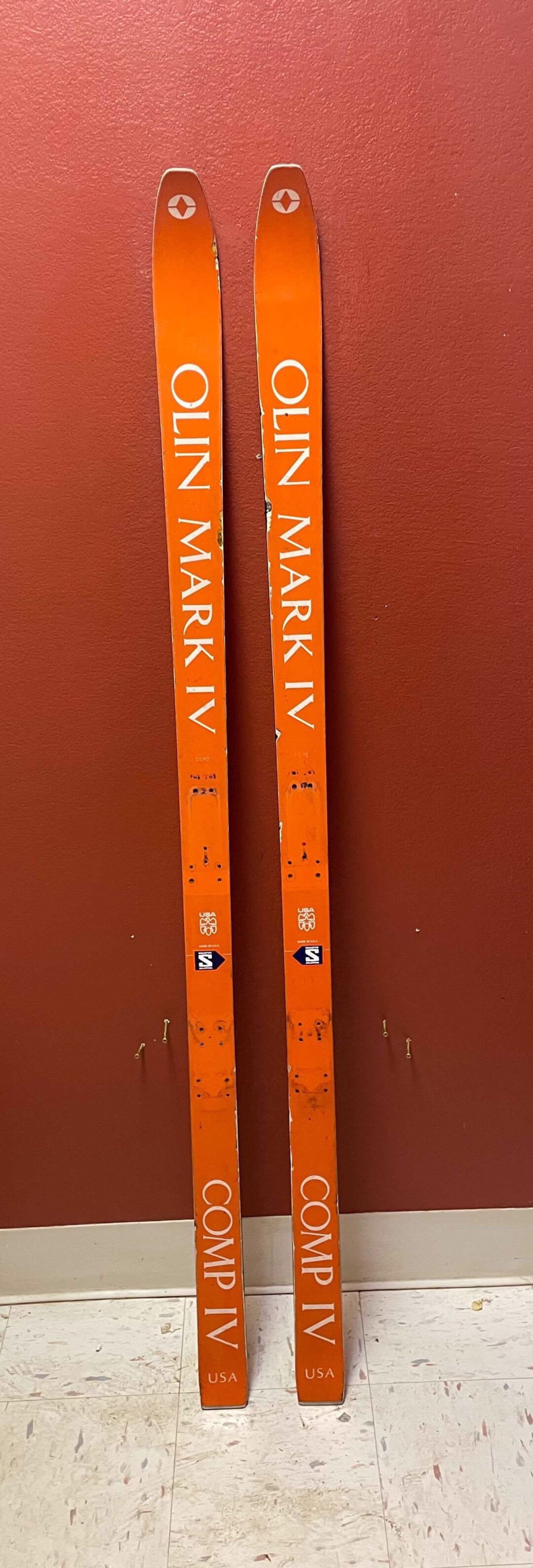 Antique Olin Mark 4 Skis, Unique Antique Refurbished Ski Wall Art Set