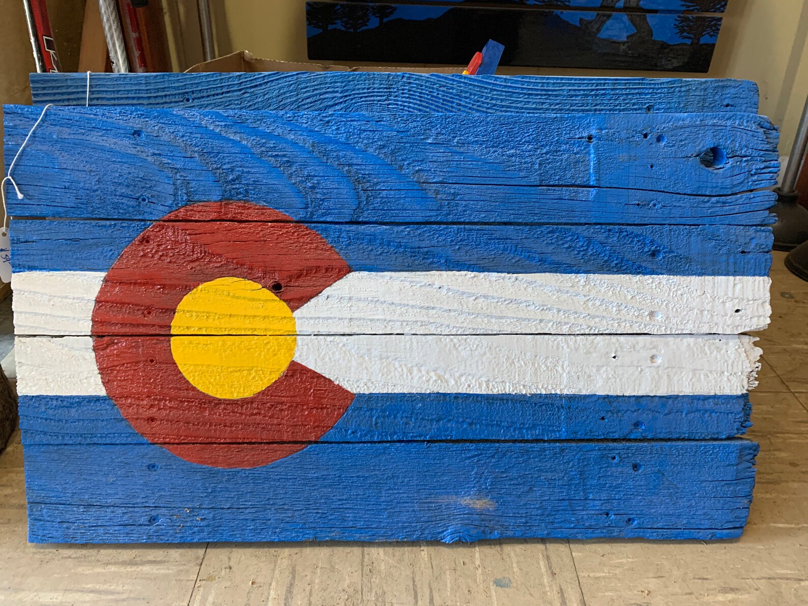 Rustic Wall Flag Hand Painted Colorado Flag Wall Art Etsy