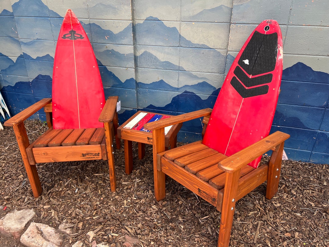 The “surf” Chair – Our New Modern INDOOR/OUTDOOR (more Compact Size) Surf  Chair, Rare, Limited Quantities, Real Surf Boards