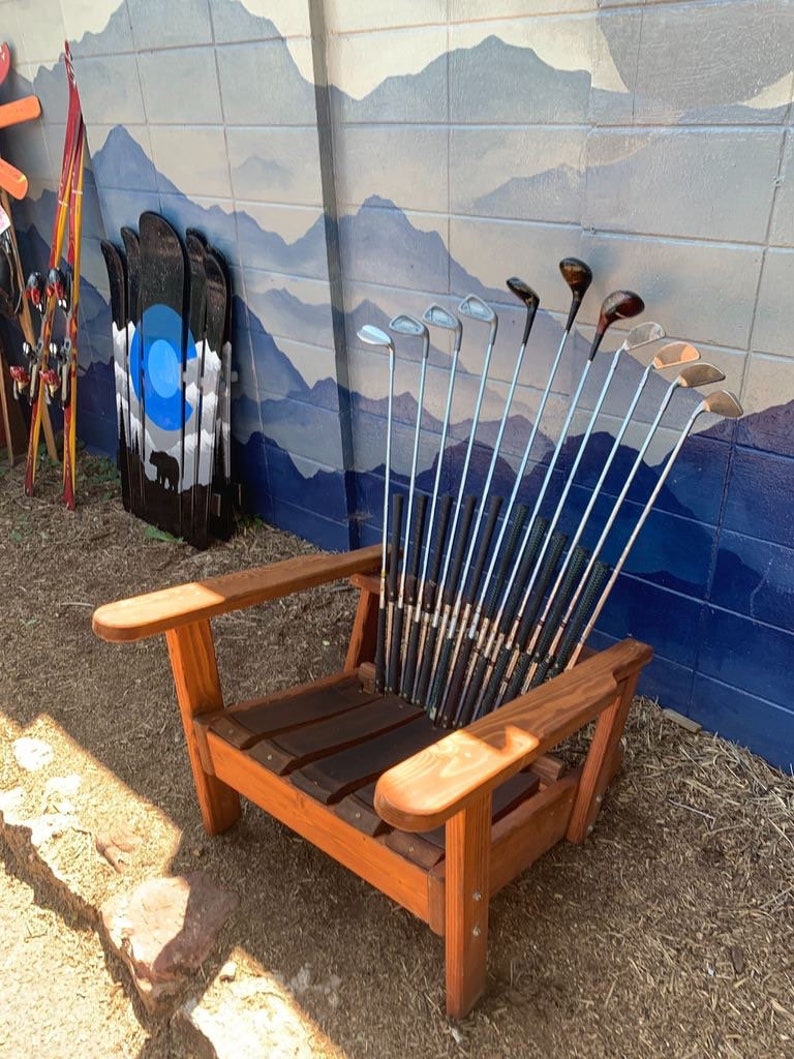 Deluxe Adirondack Golf Club Chairs with whiskey barrel stave Etsy