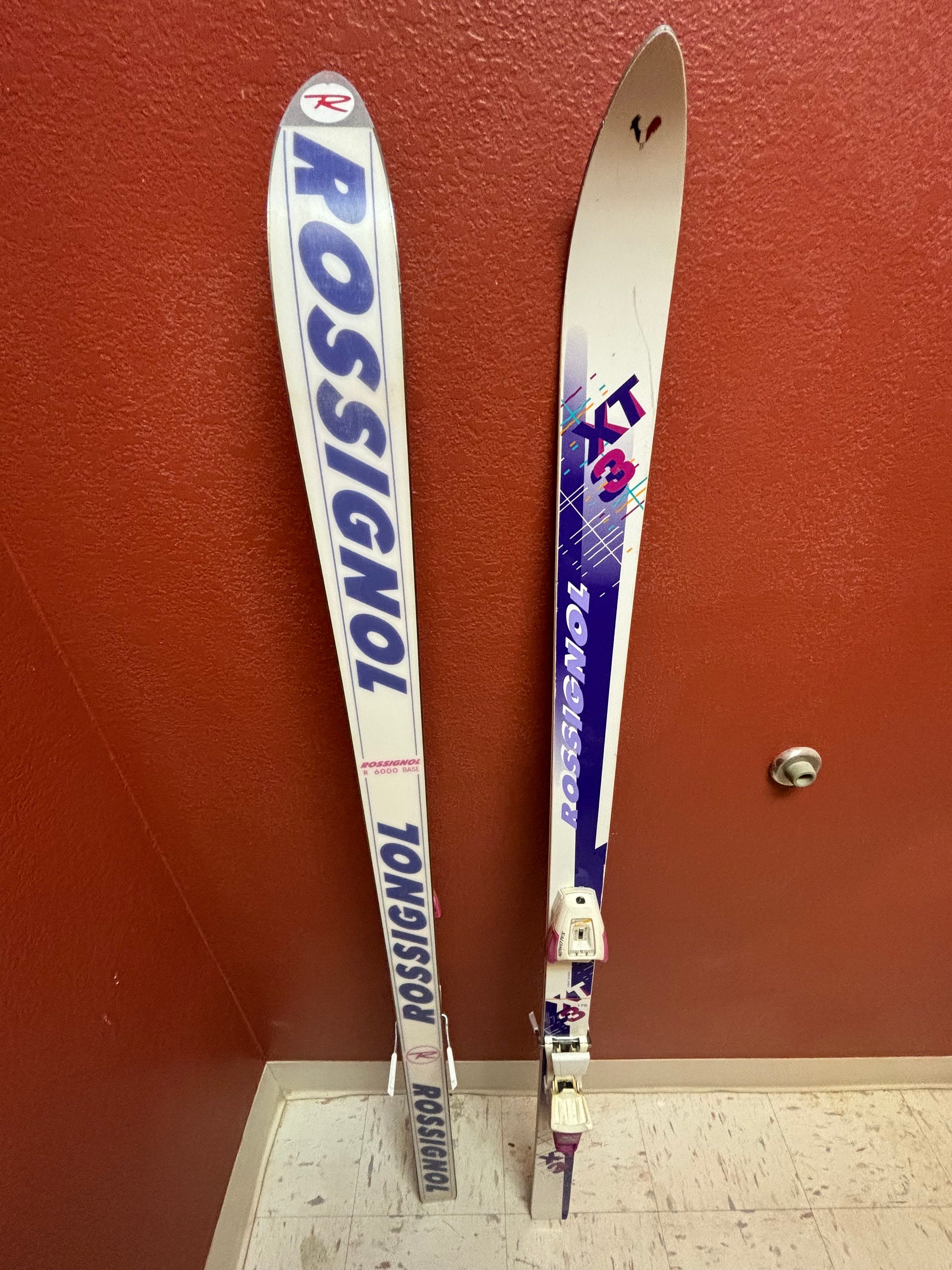 Rossignol Grand Prix Refurbished Antique Ski Wall Art Set (170cm