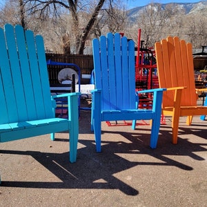 Solid Color Any Color Giant Adirondack Chair, Wood Ski Chair, Custom Stained 6' OR 7' 72 OR 84 Tall Giant Oversized XXL chair image 8