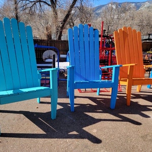 Solid Color (Any Color) Giant Adirondack Chair, Wood Ski Chair, Custom STAINED 6&#39; Or 7&#39; (72&quot; OR 84&quot;) Tall Giant Oversized XXL chair