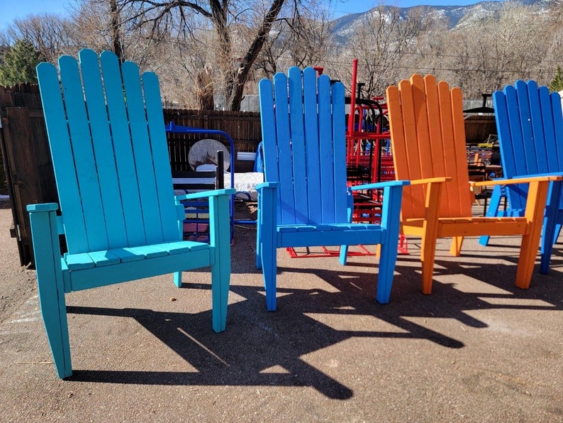 Solid Color Any Color Giant Adirondack Chair, Wood Ski Chair, Custom Stained 6' OR 7' 72 OR 84 Tall Giant Oversized XXL chair image 8