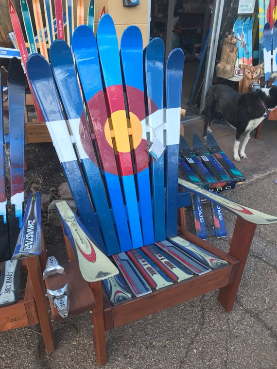 Colorado Flag Striped Adirondack Ski Chair Etsy
