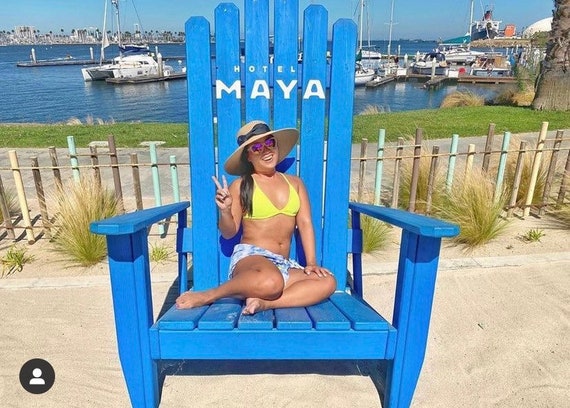Solid Color any Color Giant Adirondack Chair, Wood Ski Chair