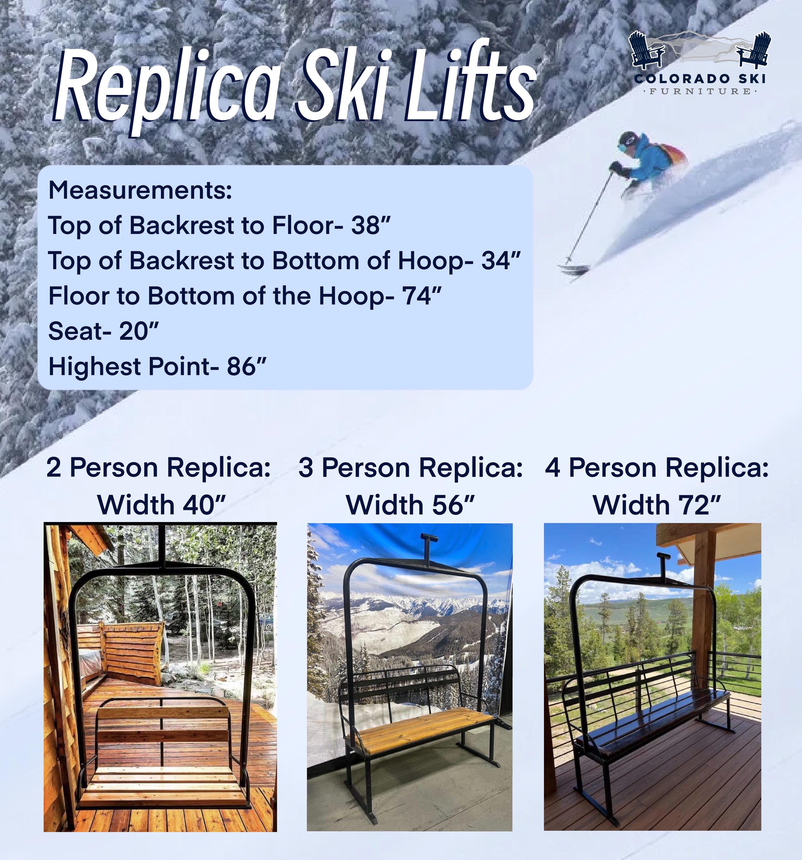 4-person Custom Ski Chairlift Swing Bench – Powder Coated, Welded
