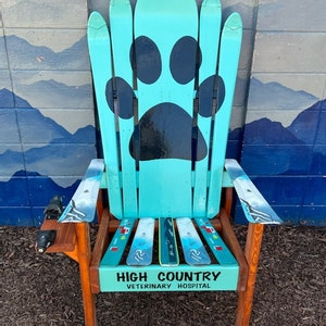 Dog Paw Ski Adirondack Chair – Custom Color, Upcycled Outdoor Decor