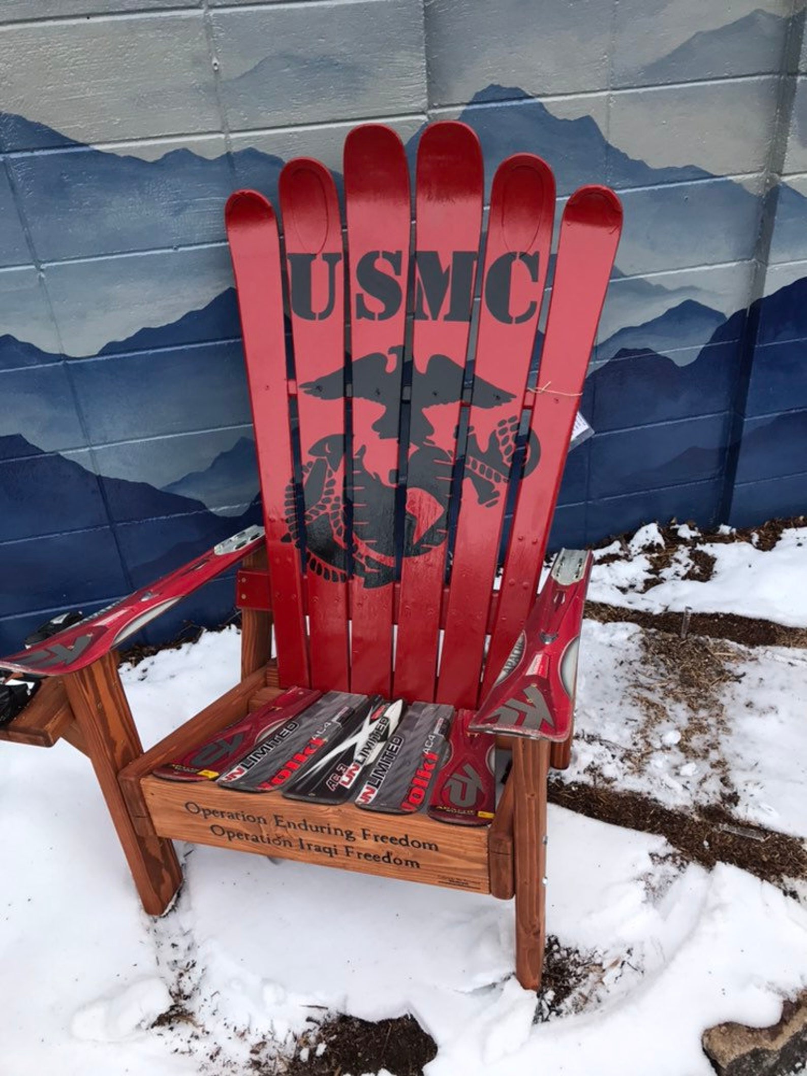 USMC Marines Adirondack Ski Chair military US military Etsy