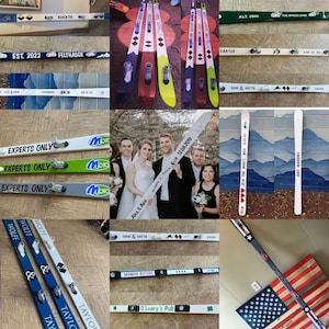 Hand Painted &quot;Custom Party skis&quot;  Ski w/ Universal Drink Glass Bindings, not a wooden replica of a ski, the real deal, real skis painted