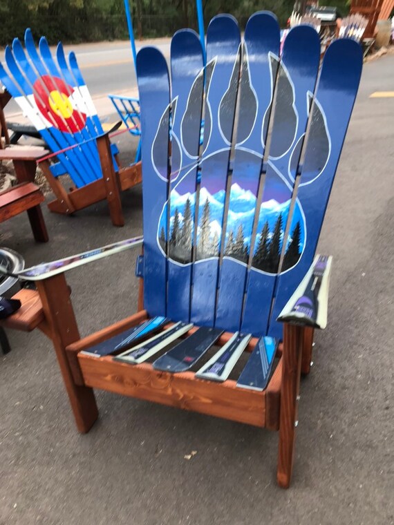 Patio Chair Adirondack Chair Bear Claw and Aspens Painted Night
