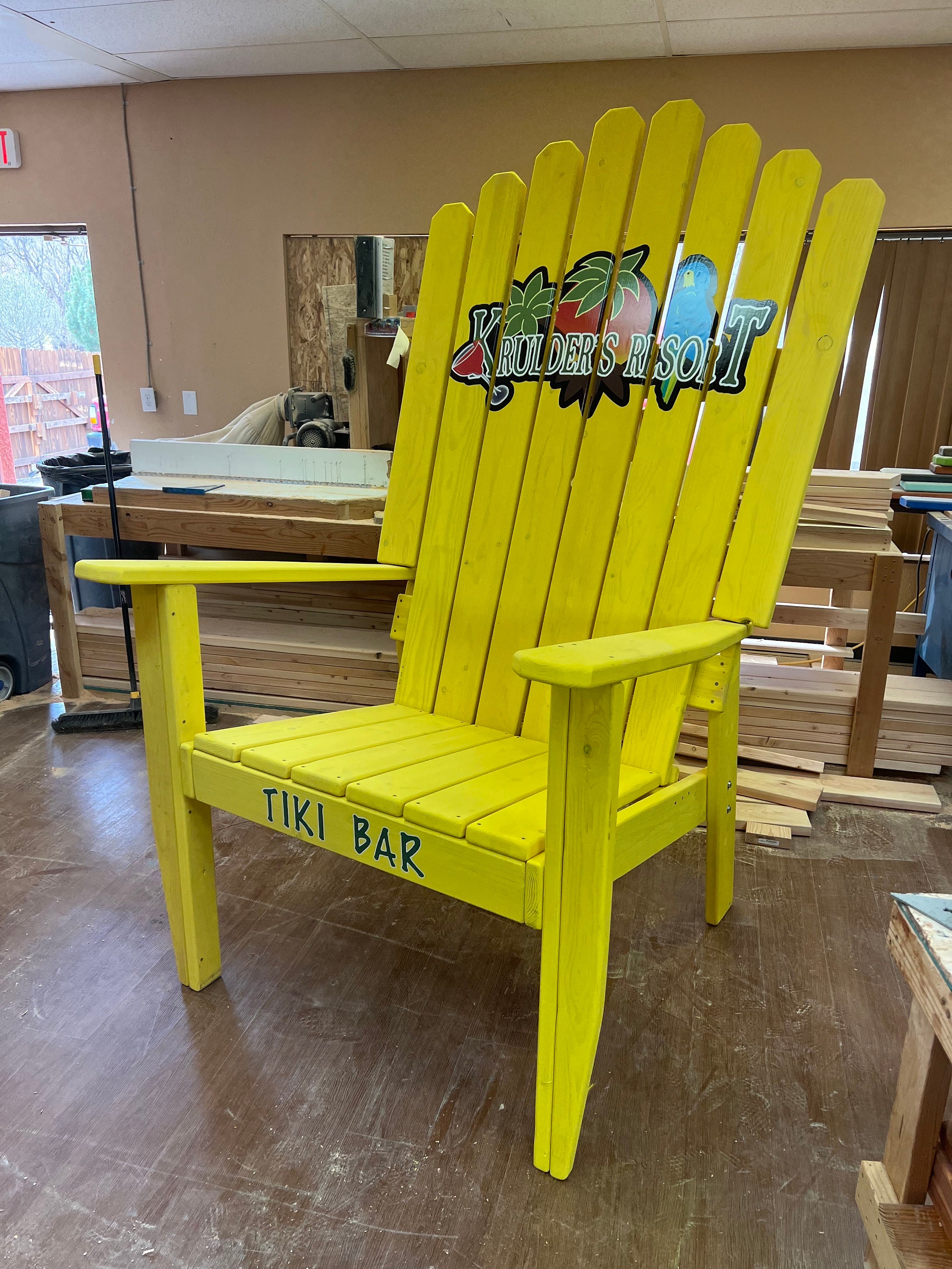 XXL GIANT ADIRONDACK CHAIR 84 (7 foot tall) Oversize HAND OIL STAINED