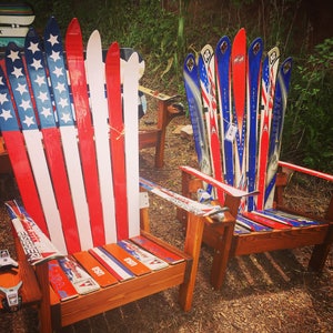 Hand Painted Adirondack USA flag Ski chair image 4