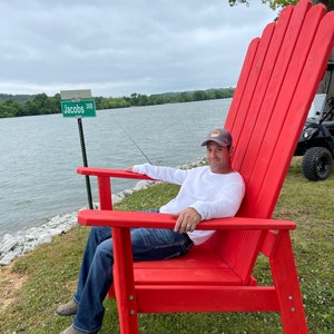 Solid Color Any Color Giant Adirondack Chair, Wood Ski Chair, Custom Stained 6' OR 7' 72 OR 84 Tall Giant Oversized XXL chair image 1