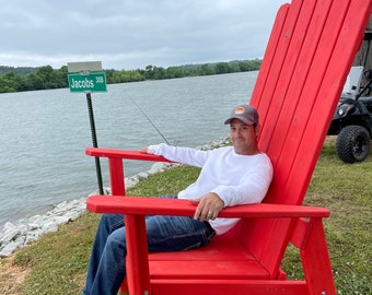 Solid Color (Any Color) Giant Adirondack Chair, Wood Ski Chair, Custom Stained 6' OR 7' (72" OR 84") Tall Giant Oversized XXL chair