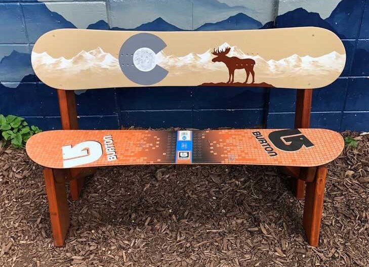 Hand-Painted Moose Snowboard Bench, Repurposed Ski Bench - Etsy 日本