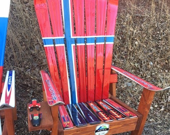 Norway Flag Hand Painted Adirondack Ski Chair