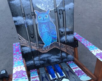 Mystic Owl Mountain Mural Ski Chair - Magical Realism - Etsy