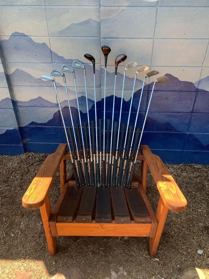 Deluxe Adirondack Golf Club Chairs with whiskey barrel stave Etsy