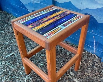 Tall Multi Purpose Table 29”, wood frame, Choose your favorite colors, ski top table, outdoor table, plant stand, high table