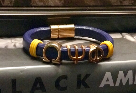 omega psi phi leather bracelet