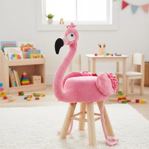 Padrão de crochê INGLÊS Animal Stool Flamingo - Anja Toonen