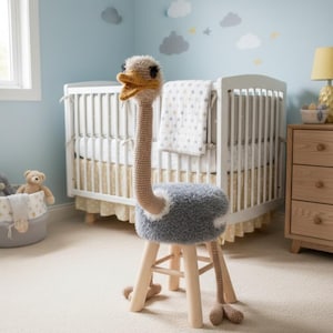 ENGLISH  crochet pattern Animal Stool Ostrich