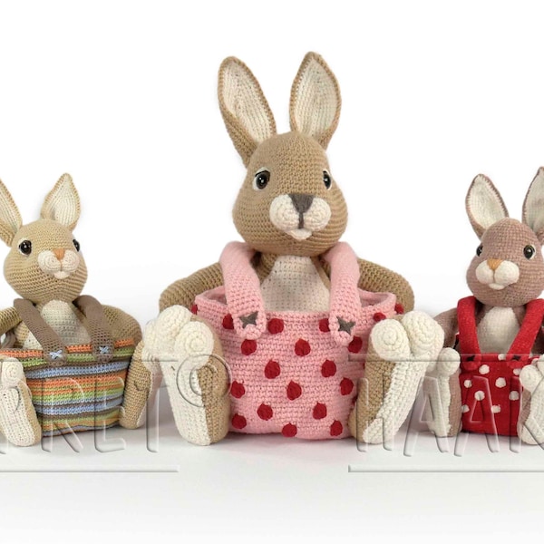 Inglés - Patrón de crochet de canasta de Pascua de Peter Bunny